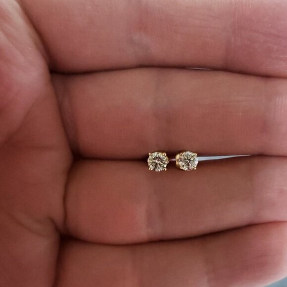 14K 0.50 Ct Lab Grown Diamond Stud Earrings - Picture 6 of 6